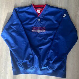 NFL New York Giants Mens Football Sideline Pullover Windbreaker Sz Lg Athletic